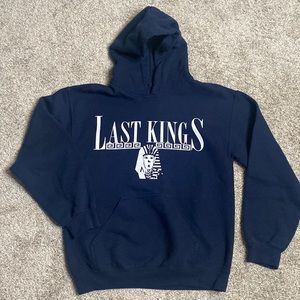 Dark blue hoodie. “Last King” size Small
